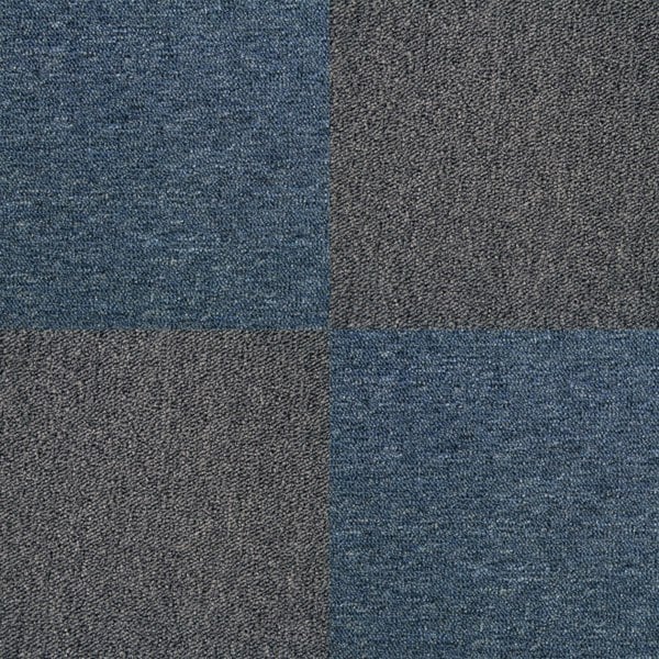 40 x Carpet Tiles 10m2 - Storm Blue & Charcoal Black