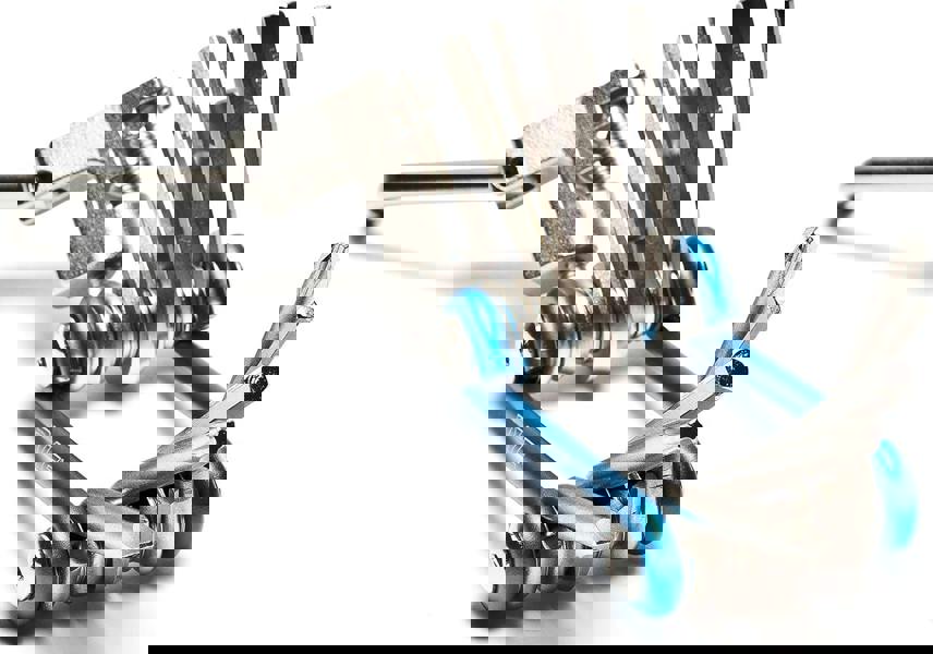 Awe 11 Piece CR-V Special Hardened Steel Micro Multi Function Pocket Tool Blue