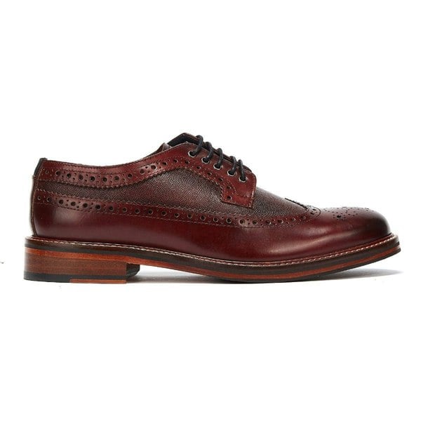 Ben Sherman Archie Brogue Leather Men's Burgundy Lace-Up Shoes