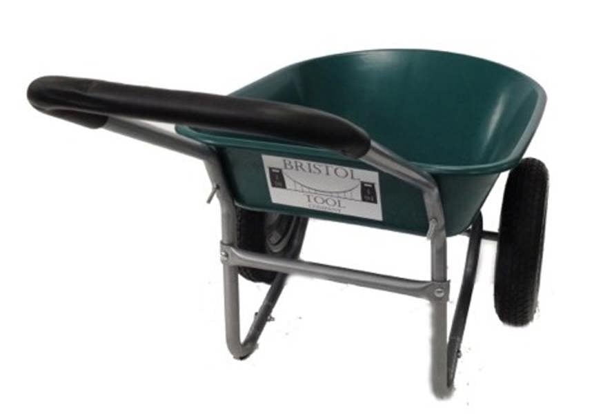 Bristol Tool Company 1894 Two Wheel Plastic Green Wheelbarrow - 75L/120kg Capacity with Puncture Proof Wheels