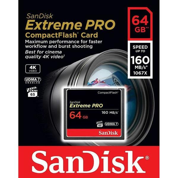 SanDisk Extreme Pro 160MB sec Compact Flash Card 64GB