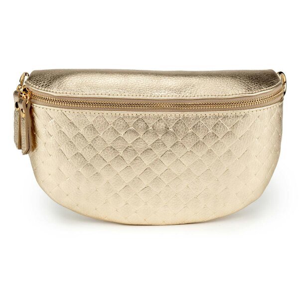 Elie Beaumont Woven Sling Bag Gold - Midi size