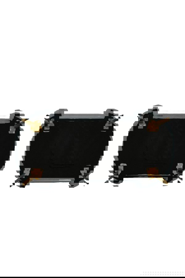 Living and Home Grey Polar Fleece Oval Accent Bench with Gold Metal Legs Bedroom Bed End Stool