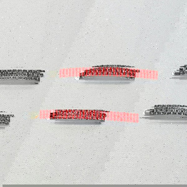 Diamante Hair Slides Large Red