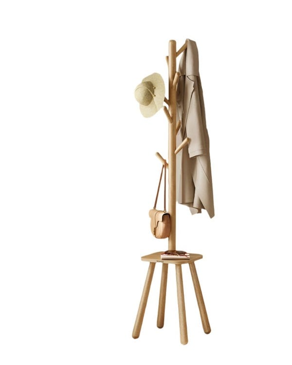 Modcraft Coat Rack Stand Hall Tree with 8 Hooks and Storage Shelf