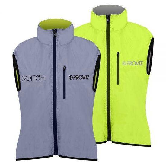 Proviz Women's Switch Reflective Cycling Gilet-Silver/Yellow Reversible