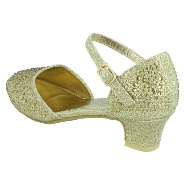 Spot On Girls Spot On Buckle Ankle Strap Glitter Shoes H3084