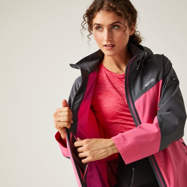 Regatta Women's Bosfield II Waterproof Jacket - Flamingo Pink / Seal Grey