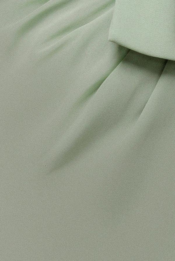 One Shoulder Cowl With Bow Detail Maxi Dress - Sage Green DR4606