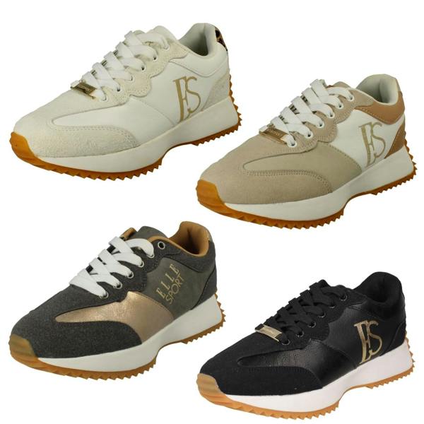 Elle Sport Ladies ELLE SPORT Chunky Sole Lace Up Trainers F7254