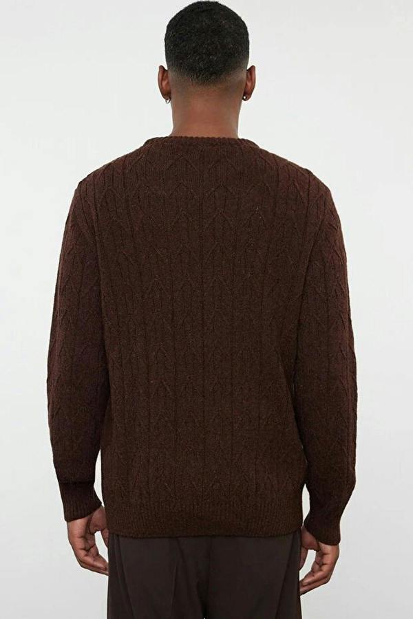 WOVCOR Crew Neck Textured Knit Men's Sweater