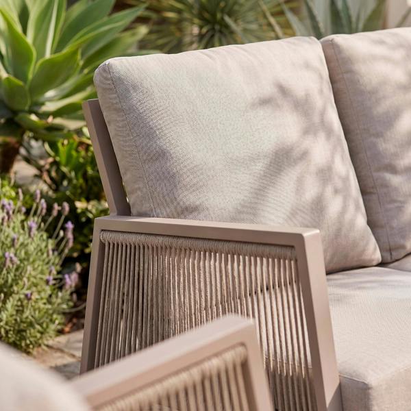 Dellonda Fusion 4 Piece Outdoor Aluminium Sofa Set, Light Grey - DG56
