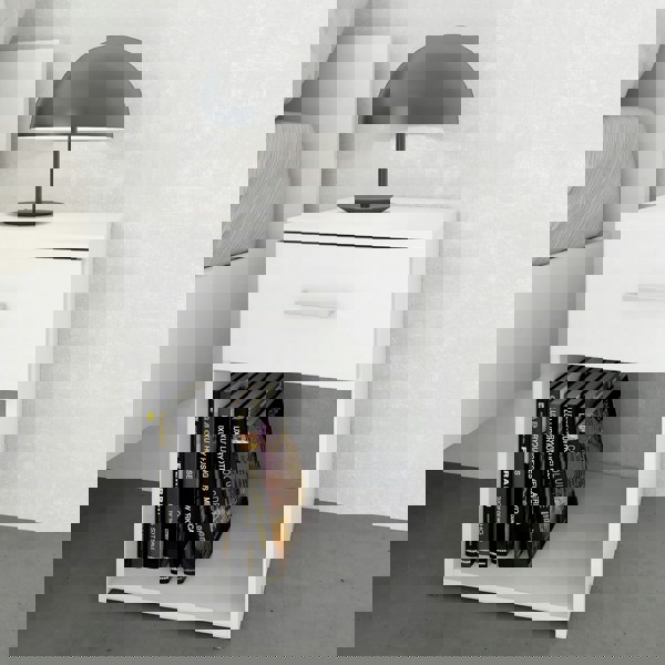 Furniture To Go Space Bedside 1 Drawer in White