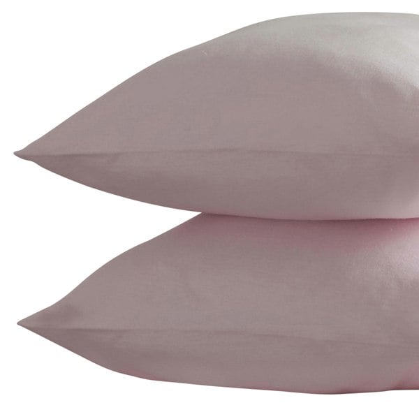 Belledorm Brushed Cotton Housewife Pillowcase (Pair) - Powder Pink