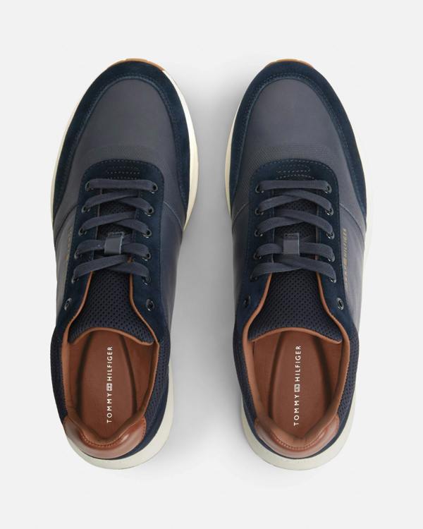 Tommy Hilfiger TH Dressy Mens Suede Mix Trainers - Desert Sky | CHO | Designer Mens Trainers