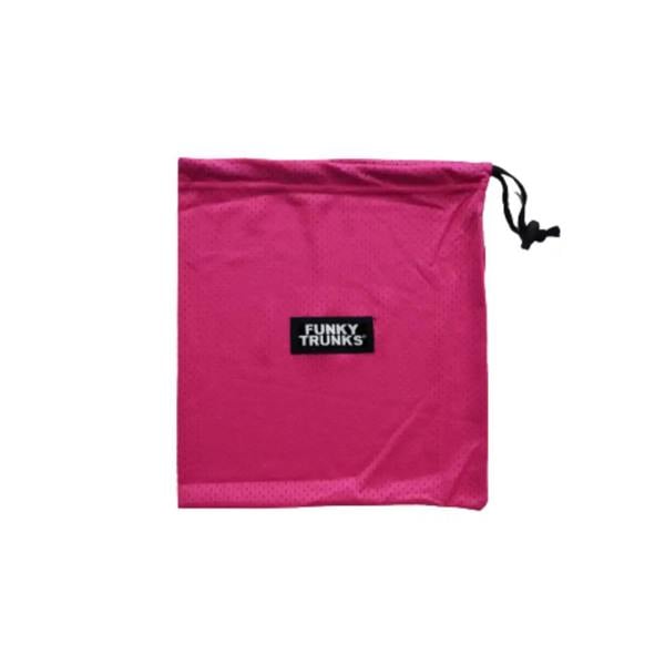 Pink Funky Trunks mini drawstring mesh bag with logo