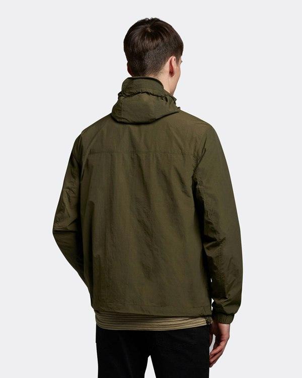 Lyle & Scott Branded Hooded Parka Jacket - Olive