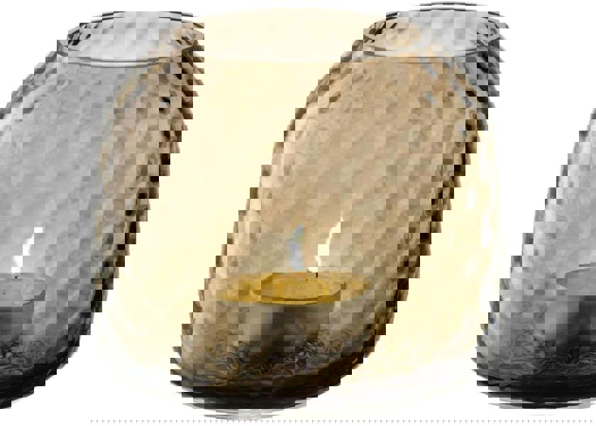 LSA Dapple Tealight Holder Vase 7cm Earth Brown