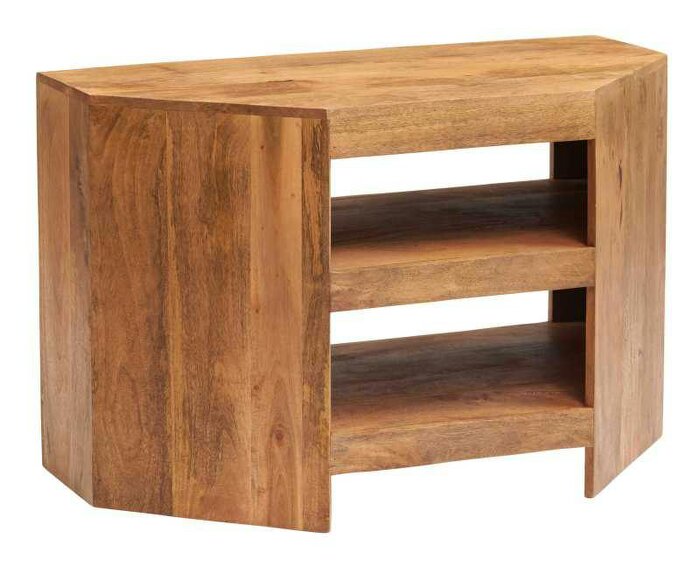 Wyld Haus Manila Light Mango Wood Open Corner TV Unit