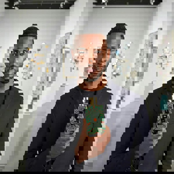 Anfar Meditation 80ml Extrait de Parfum held by man in suit