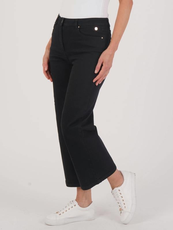 PennyPlain 5 Pocket Wide Leg Denim - Black Wash Short