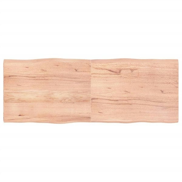 Berkfield Table Top Light Brown 160x60x4 cm Treated Solid Wood Oak Live Edge