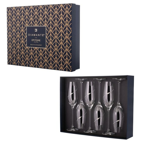 Diamante Silhouette Party Bundle - Champagne & Wine - 12 Glasses