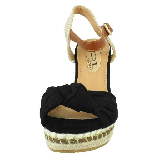 Spot On Ladies Spot On Knotted Vamp Wedges F12016