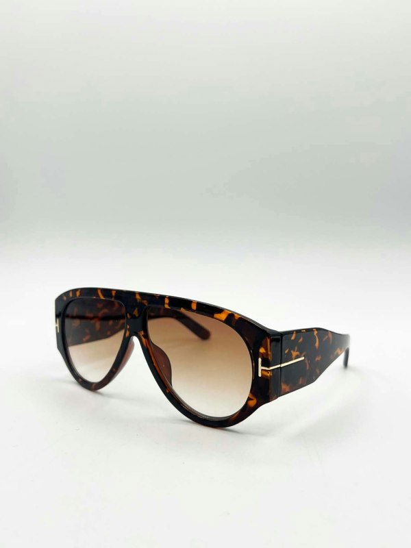 SVNX Oversized Rounded Tortoiseshell Sunglasses