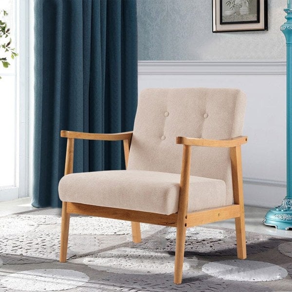 Wooden Armchair Upholstered Occasional Chair Lounge Chairs Living and Home