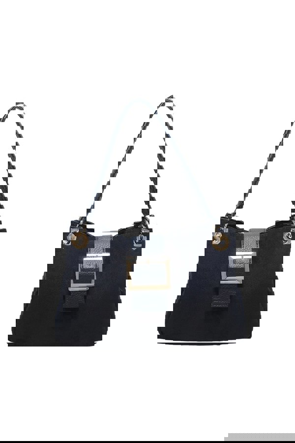 Kitise Shoulder Bag with Buckle Accent and Dual Top Handles