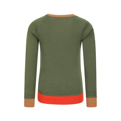 Mountain Warehouse Childrens/Kids Colour Block Merino Wool Base Layer Set - Khaki Green