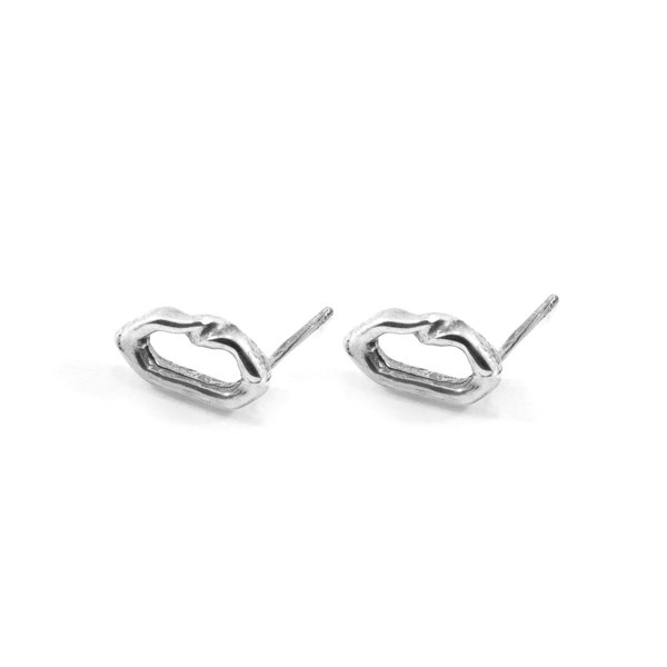 Anchor & Crew Thea Circle Twist Silver Earring Studs