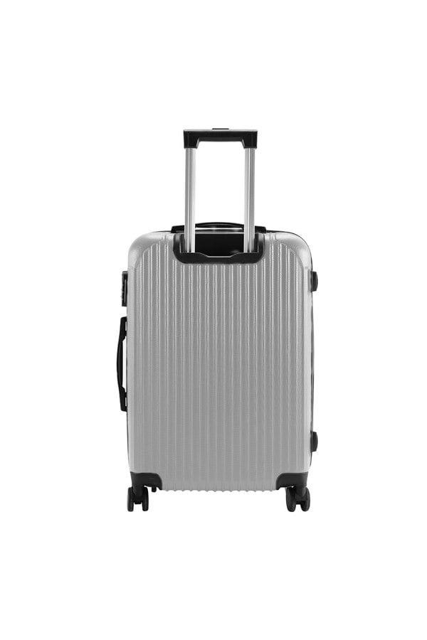 Living and Home Hardshell Spinner Wheel Luggage Travel Suitcase, 24" Silver