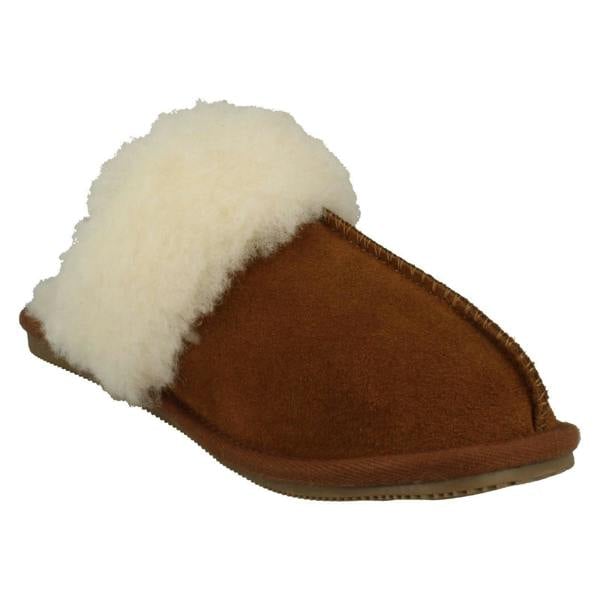 Clarks Ladies Clarks Faux Fur Cuff Mule Slippers Warm Lux