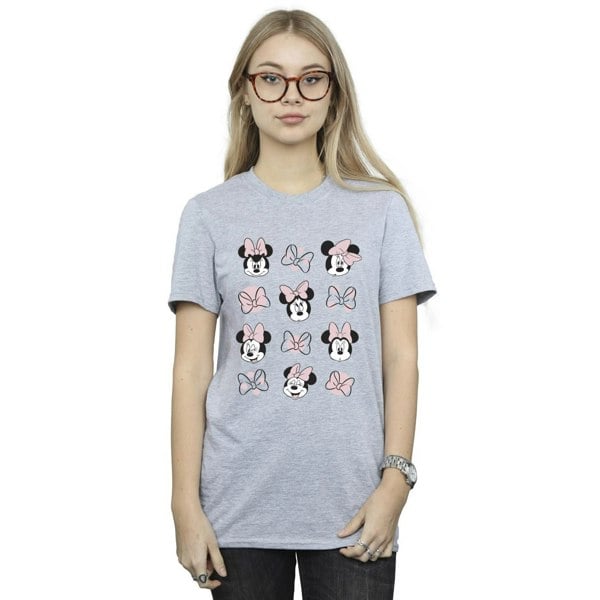 Disney Womens/Ladies Minnie Mouse Multiple Cotton Boyfriend T-Shirt - Sports Grey