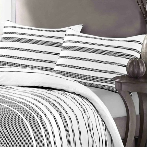 HomeSpace Direct Maximus Striped Monochrome Duvet Cover Set Reversible Bedding