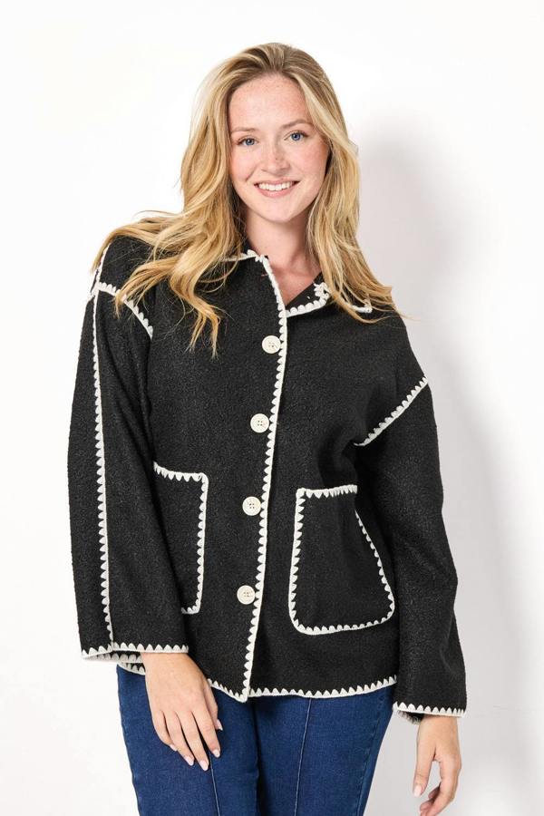 Mudflower Blanket Stitch Felt Jacket