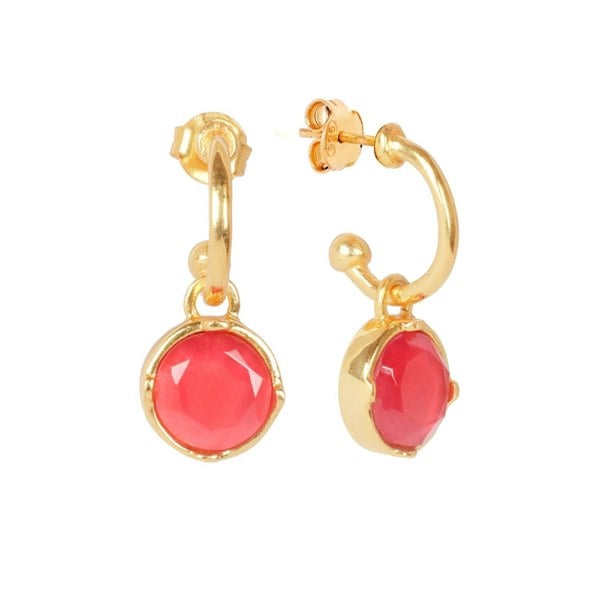 Lila Rasa Dazzling Ruby Red Crystal Hoop Earrings