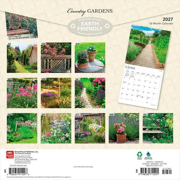 Gardens Calendar 2027, Wall Calendars, Month To View, Lifestyle, Gift