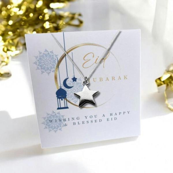 Aye Do Gifts Eid Mubarak Star Necklace & Gift Card | Gift for Her