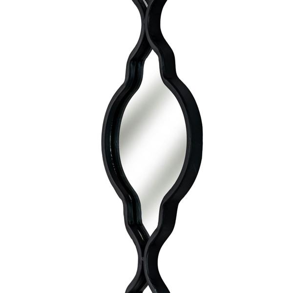 Black Quarterfoil Decorative Hanging Mirror