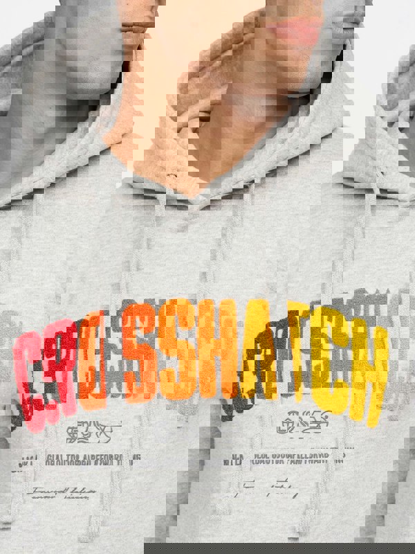 Crosshatch Flocked Hoodie Grey Marl