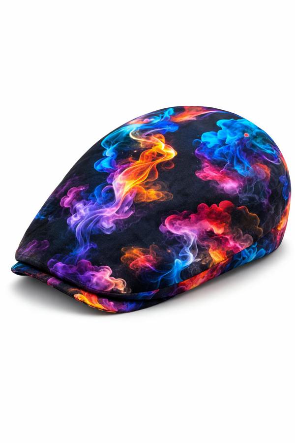 Smoke Printed Flat Cap - Claudio Lugli Shirts