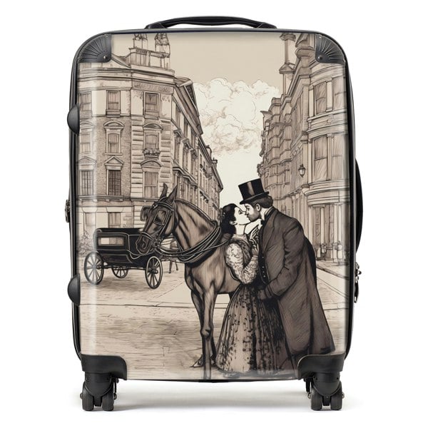 Warren Reed Victorian Lovers On A London Street Suitcase