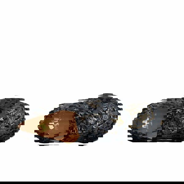 Embassy London Roulette - Black & Grey & Gold - Women's leather heeled oxford lace-up