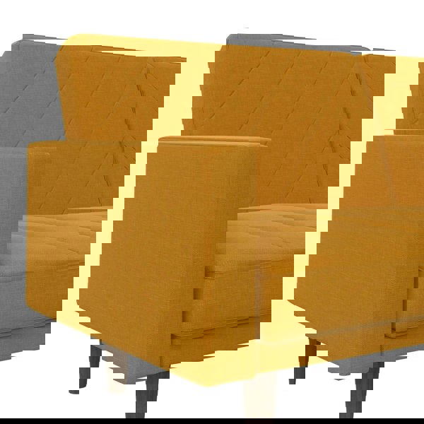 Dorel Home Paxson Clic Clac Sofa Bed in Mustard Fabric