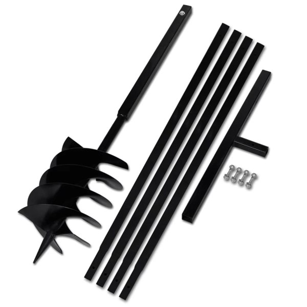 Berkfield Ground Drill with Handle 200 mm with Extension Tube 5 m Steel