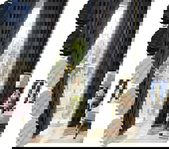 Luxury Living Chenille Blackout Pencil Pleat Top Curtains