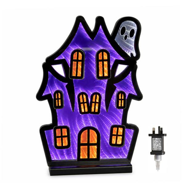Samuel Alexander 39cm Light up Halloween Haunted House Infinity Light Decoration with LEDs